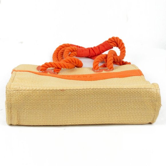 Escada Vintage Orange Raffia Tote 80s - Picture 7 of 10